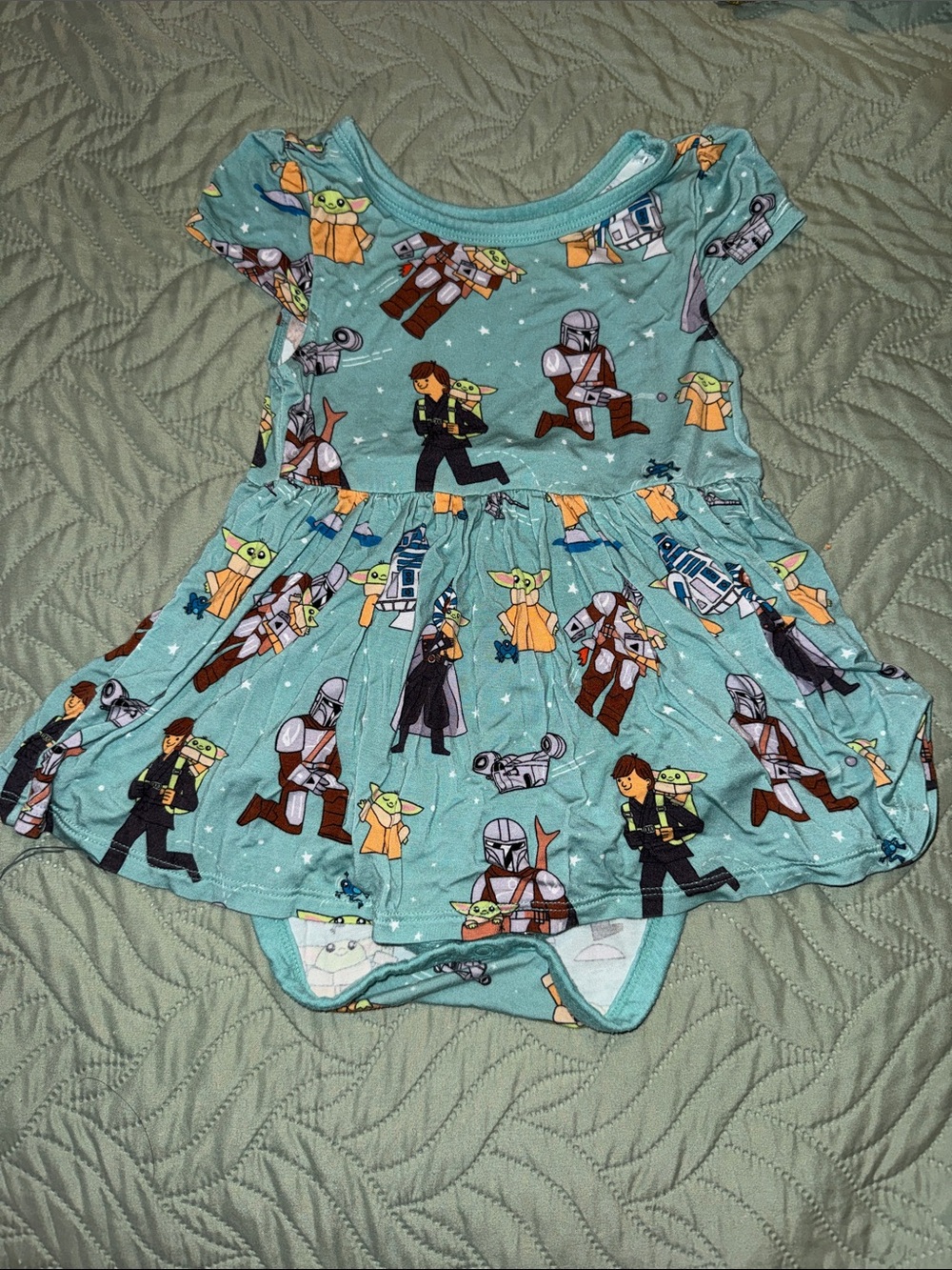 Little Sleepies Aqua Star Wars Character Skirted Bodysuit